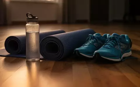 Symbolbild: Yogamatte, Trinkflasche und Laufschuhe - Foto: über boerse-global.de