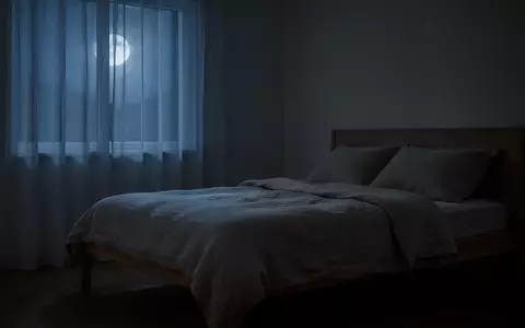 Ein minimalistisch eingerichtetes, ruhig wirkendes Schlafzimmer bei Mondlicht, das eine entspannte Atmosphäre vermittelt. - Foto: über boerse-global.de