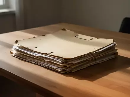 Leere Aktenordner auf einem schlichten Holztisch in einem hellen Raum, die eine Atmosphäre von bürokratischer Belastung vermitteln. - Foto: über boerse-global.de