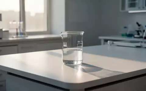 Ein steriler, minimalistischer Labortisch in hellem Tageslicht mit einem leeren Glasgefäß. - Foto: über boerse-global.de