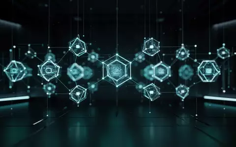 Abstrakte Darstellung eines komplexen digitalen Systems mit vernetzten, leuchtenden Knotenpunkten in einer dunklen Umgebung. - Foto: über boerse-global.de