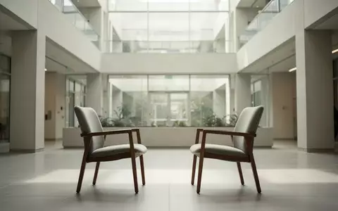 Zwei leere Sessel, die sich in einem hellen, minimalistischen Raum gegenüberstehen. - Foto: über boerse-global.de