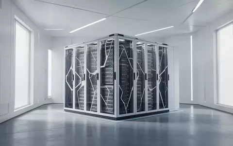 Ein minimalistischer, hochmoderner Serverraum mit schlichten architektonischen Linien und indirektem Licht. - Foto: über boerse-global.de