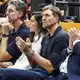 In Reihe eins: Dirk Nowitzki war erneut in der Arena. - Bild: Andreas Gora/dpa