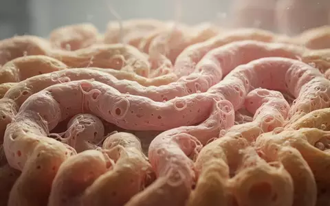 Mikroskopische Aufnahme von gesundem Darmgewebe mit detaillierten zellulären Strukturen in natürlichen Farbtönen. - Foto: über boerse-global.de