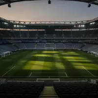 Leeres Fußballstadion in der Dämmerung mit Blick auf das Spielfeld. - Foto: über boerse-global.de