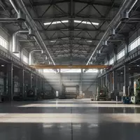 Weite, menschenleere Industriehalle mit Stahlträgern und hohen Fenstern in einer Produktionsstätte. - Foto: über boerse-global.de