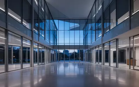 Modernes, leeres Bürogebäude mit Glasfassade und architektonischen Linien bei Dämmerung. - Foto: über boerse-global.de