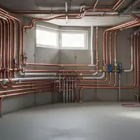 Ein technischer Raum mit isolierten Heizungsrohren und Ventilen an einer Betonwand in einem Wohngebäude. - Foto: über boerse-global.de