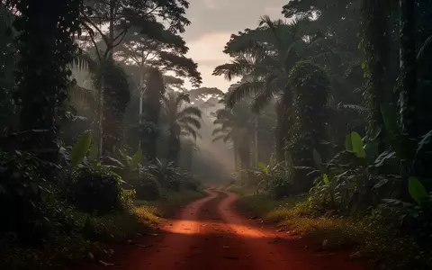 Eine weitläufige, dicht bewachsene Waldlandschaft in der Region Ondo während der Dämmerung. - Foto: über boerse-global.de