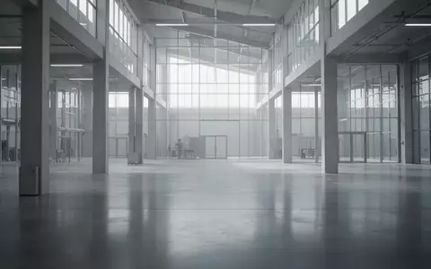 Eine moderne, lichtdurchflutete Industriehalle mit klaren Linien und poliertem Betonboden, die Fortschritt und Wachstum symbolisiert. - Foto: über boerse-global.de