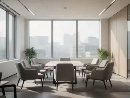 Ein helles, modernes Büro mit einer ruhigen Sitzgruppe und natürlichem Tageslicht, das eine unterstützende Arbeitsatmosphäre vermittelt. - Foto: über boerse-global.de