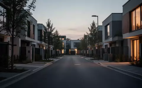 Eine ruhige, modern beleuchtete Wohnstraße in der Abenddämmerung, die ein Gefühl von Privatsphäre und Orientierung vermittelt. - Foto: über boerse-global.de