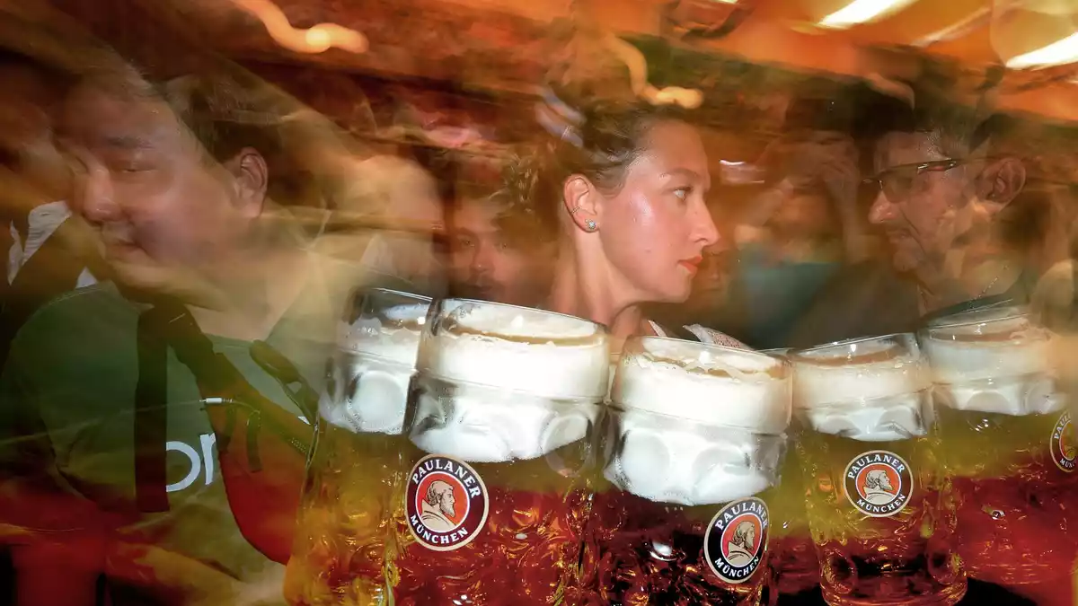 An die sieben Millionen Liter Wiesnbier werden voraussichtlich getrunken. (Archivbild)  - Bild: Karl-Josef Hildenbrand/dpa