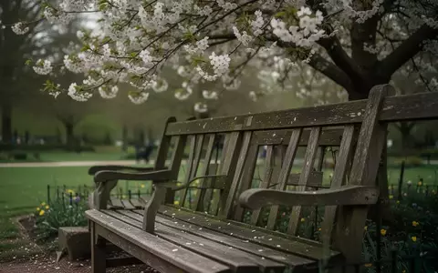 Symbolbild: Parkbank unter einem blühenden Baum - Foto: über boerse-global.de