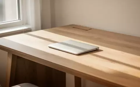 Ein heller, minimalistischer Arbeitsplatz mit einem Holztisch in sanftem Tageslicht. - Foto: über boerse-global.de