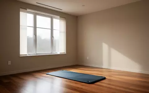 Ein minimalistischer Therapieraum mit hellem Tageslicht und einer leeren Gymnastikmatte auf einem Holzboden. - Foto: über boerse-global.de
