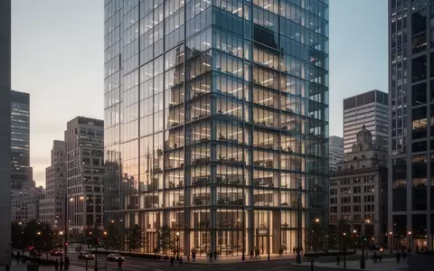 Ein modernes Bürogebäude in einem Finanzviertel während der Dämmerung, das eine professionelle und strategische Atmosphäre vermittelt. - Foto: über boerse-global.de