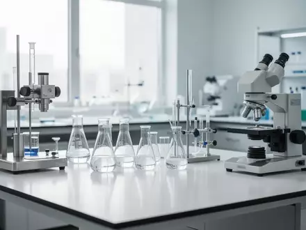 Ein modernes, helles Labor mit wissenschaftlichen Geräten und medizinischer Ausrüstung auf einem sauberen Arbeitstisch. - Foto: über boerse-global.de