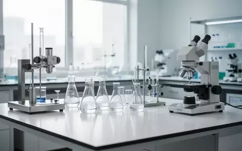 Ein modernes, helles Labor mit wissenschaftlichen Geräten und medizinischer Ausrüstung auf einem sauberen Arbeitstisch. - Foto: über boerse-global.de
