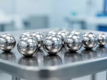 Polierte Titankugeln für medizinische Implantate auf einer sterilen Edelstahloberfläche in einer Klinik. - Foto: über boerse-global.de