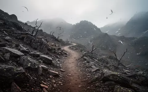 Ein gewundener Pfad durch eine felsige, unwegsame Berglandschaft unter einem bewölkten Himmel. - Foto: über boerse-global.de