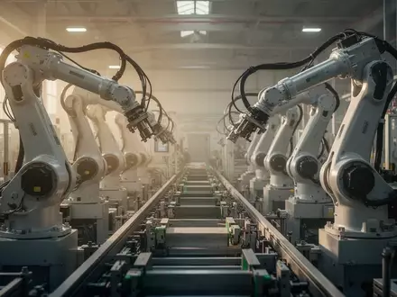 Symbolic image: industrial robots on a production line - Foto: über boerse-global.de