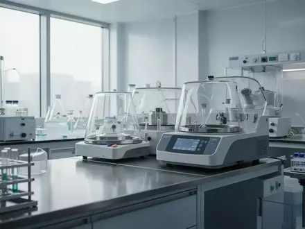 Ein steriler, modern eingerichteter klinischer Forschungsraum mit Laborgeräten in einer hellen, professionellen Umgebung. - Foto: über boerse-global.de