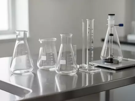 Laborausstattung mit Glasbehältern und Messinstrumenten in einer sterilen Umgebung. - Foto: über boerse-global.de