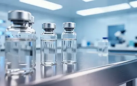 Nahaufnahme einer sterilen Laborumgebung mit Glasfläschchen auf einer Metalloberfläche, symbolisch für medizinische Forschung. - Foto: über boerse-global.de