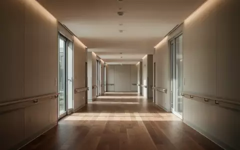 Ein minimalistischer, heller Flur in einem modernen Gebäude mit bodentiefen Fenstern und viel Tageslicht. - Foto: über boerse-global.de