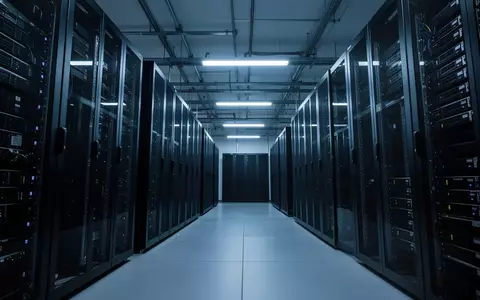 Moderne, minimalistische Serverraum-Infrastruktur mit geordneten Server-Racks in kühler Beleuchtung. - Foto: über boerse-global.de