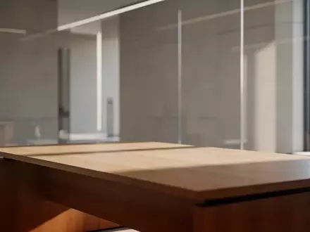 Ein minimalistisches, leeres Büro mit natürlichem Lichteinfall und klaren architektonischen Linien. - Foto: über boerse-global.de