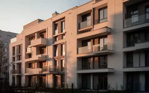 Fassade eines modernen Wohngebäudes im goldenen Licht der Abendsonne - Foto: über boerse-global.de