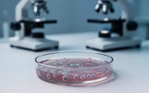 Eine Petrischale mit Zellkulturen in einem modernen Labor, die die biologische Forschung zur Krebsentstehung symbolisiert. - Foto: über boerse-global.de