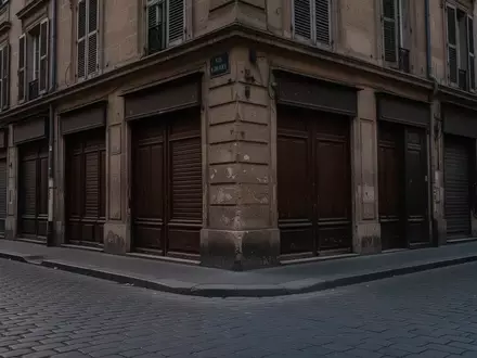 Eine leere, traditionelle europäische Altstadtgasse in der Abenddämmerung mit geschlossenen Ladenfronten und Kopfsteinpflaster. - Foto: über boerse-global.de