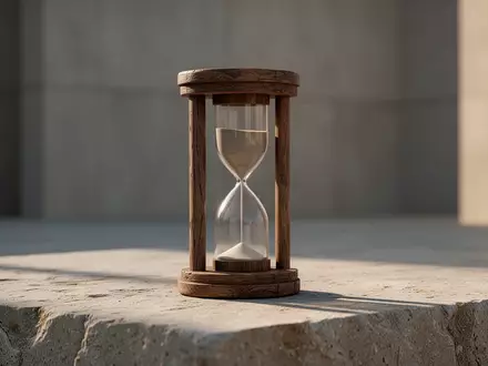 Eine Sanduhr auf einem steinernen Untergrund symbolisiert den Ablauf von Fristen und den Übergang in den Ruhestand. - Foto: über boerse-global.de