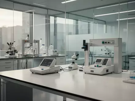 Ein minimalistisches, modernes Labor mit glatten Oberflächen und medizinischer Messtechnik in hellem Tageslicht. - Foto: über boerse-global.de