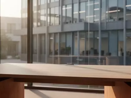 Ein minimalistischer, heller Arbeitsplatz mit einem leeren Schreibtisch und natürlichem Tageslicht. - Foto: über boerse-global.de