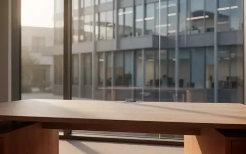 Ein minimalistischer, heller Arbeitsplatz mit einem leeren Schreibtisch und natürlichem Tageslicht. - Foto: über boerse-global.de
