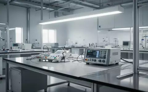 Ein minimalistischer, moderner Labortisch mit präzisen elektronischen Messgeräten in einer hellen, professionellen Umgebung. - Foto: über boerse-global.de