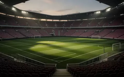Ein leeres, professionelles Fußballstadion bei Dämmerung mit einem perfekt gepflegten Rasen. - Foto: über boerse-global.de