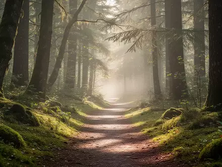 Ein ruhiger, von Sonnenlicht durchfluteter Waldweg als Symbol für einen gesunden Lebensstil und Vitalität. - Foto: über boerse-global.de