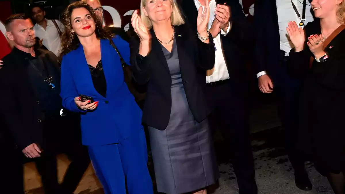 Magdalena Anderssons Sozialdemokraten werden wohl stärkste Kraft. - Bild: Jonas Ekstroemer/TT News Agency/AP/dpa