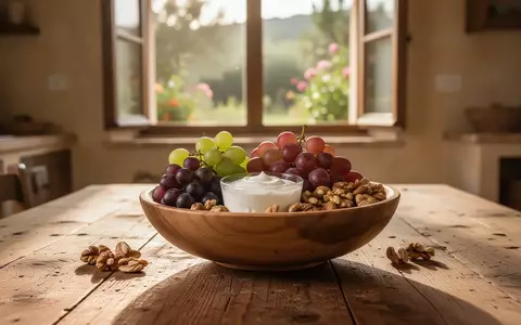 Ein rustikaler Holztisch mit frischen Zutaten wie Joghurt und Obst in einem sonnendurchfluteten Raum. - Foto: ĂĽber boerse-global.de