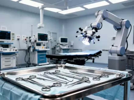 Moderne, sterile Operationsumgebung mit hochwertigen chirurgischen Instrumenten und robotergestützter Medizintechnik. - Foto: über boerse-global.de