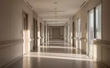 Ein heller, minimalistischer Krankenhausflur mit einfallendem Tageslicht und klaren architektonischen Linien. - Foto: über boerse-global.de