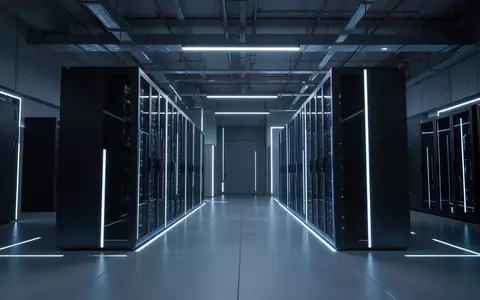 Ein modernes, minimalistisches Rechenzentrum mit abstrakten Server-Racks in einer kühlen, technologisch geprägten Umgebung. - Foto: über boerse-global.de