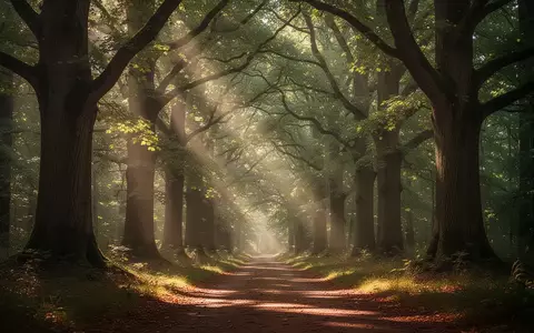 Ein sonnendurchfluteter Waldweg mit sanftem Lichteinfall durch die Baumkronen. - Foto: über boerse-global.de