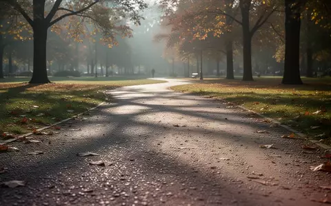 Ein geschwungener Fußweg in einem herbstlichen Park bei natürlichem Sonnenlicht. - Foto: über boerse-global.de